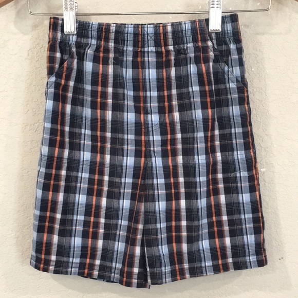 Garanimals Boys Sz 5T Shorts Multicolor Plaid Pull On 100% Cotton Preppy Pockets - Picture 1 of 6